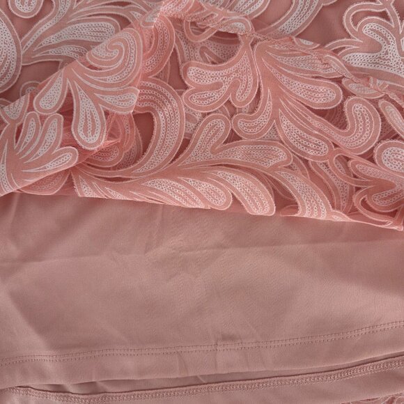 NWT NY Collection Burnout Bell Sleeve Peach Size Petite Medium - Picture 4 of 5